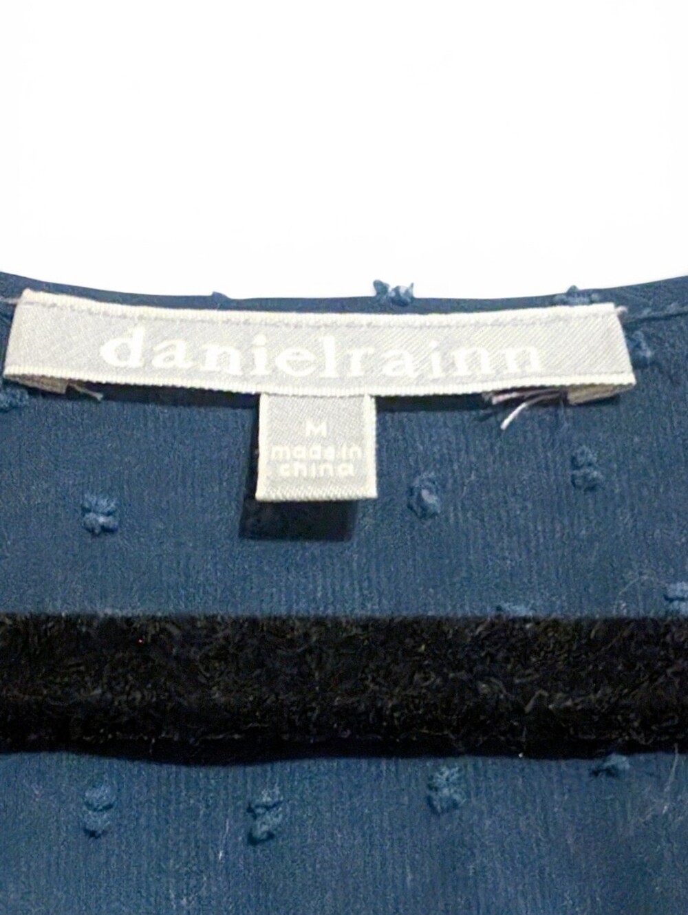 ​🌸 Daniel Rainn Floral Teal Swiss Dot Yoke Blouse Medium Short Sleeve 🌸 - Picture 5 of 9
